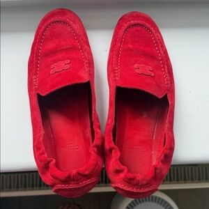Celine Red Suede Loafers